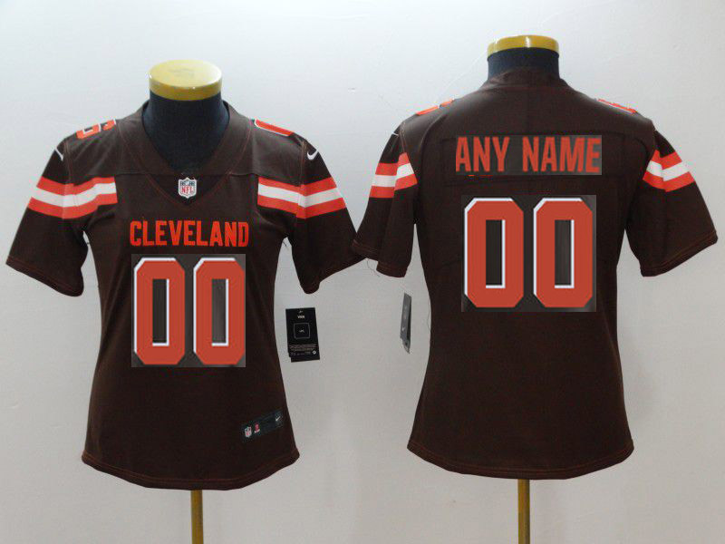 Women Cleveland Browns Custom  Brown Nike Vapor Untouchable Limited NFL Jerseys